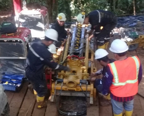 Drill rig at Yawi gold target