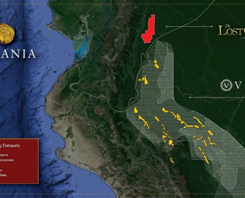 Map showing mineral concession applications in Peru