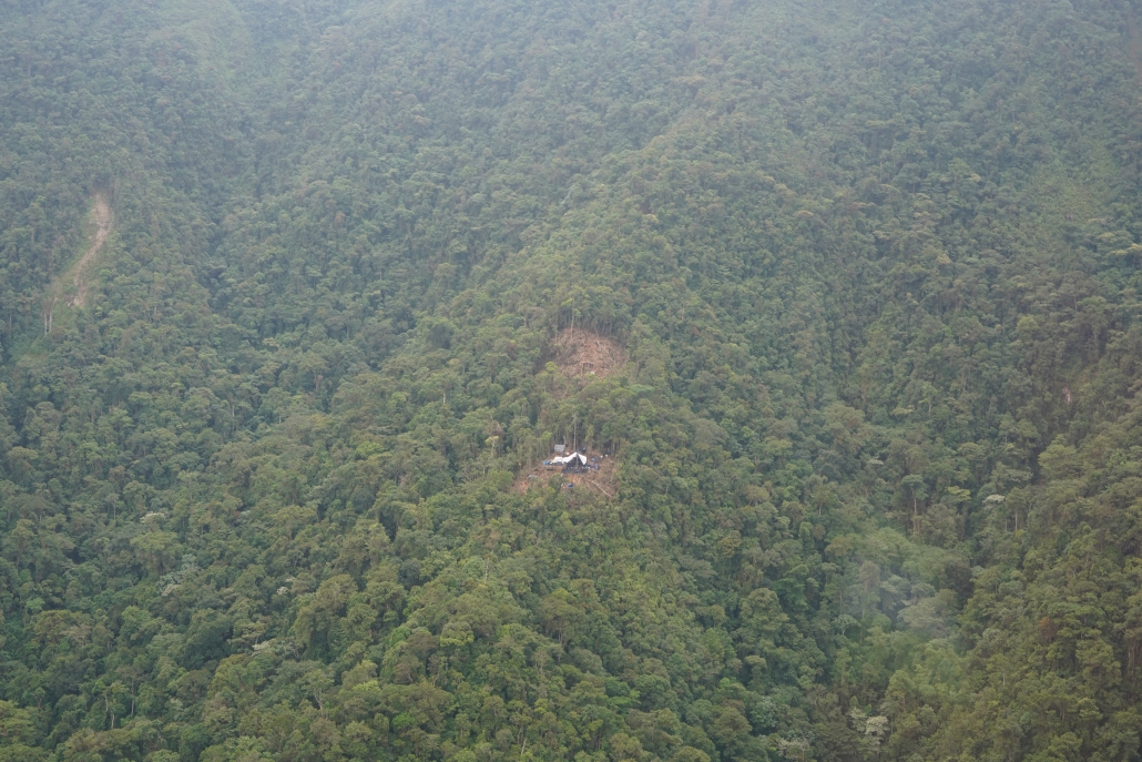 Tatasham drill pad on side of slope