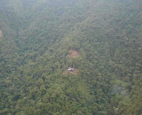 Tatasham drill pad on side of slope